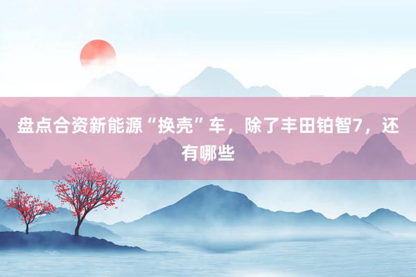 盘点合资新能源“换壳”车，除了丰田铂智7，还有哪些