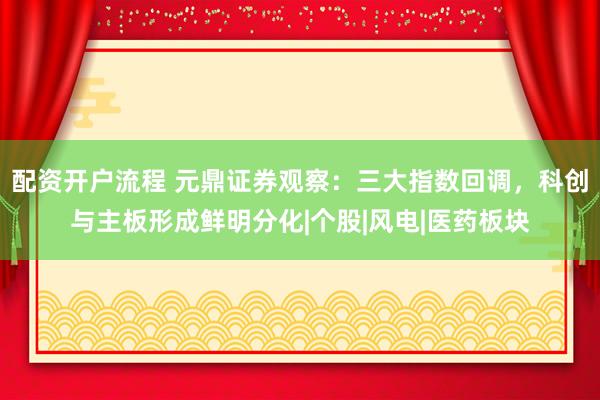 配资开户流程 元鼎证券观察：三大指数回调，科创与主板形成鲜明分化|个股|风电|医药板块