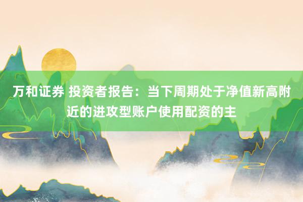 万和证券 投资者报告：当下周期处于净值新高附近的进攻型账户使用配资的主